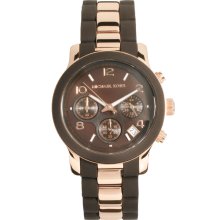 Michael Kors Brown & Rose Gold Chronograph Watch Brown