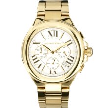 Michael Kors Gold with White Dial Chronograph Watch White