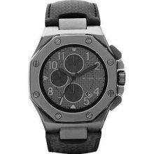 Michael Kors Gunmetal Leather Chronograph Mens Watch MK8224