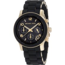 Michael Kors Mk5191 Ladies Watch With Black Pu Wrap Bracelet And Black Dial