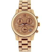 Michael Kors Mk5430 Ladies St.steel Rose Gold Tone Chronograph Date Watch