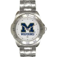 Michigan Wolverines Men's Sport ''Game Day Steel'' Watch Sun Time