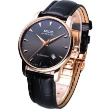 Mido Baroncelli Men Mechanical Automatic Swiss Watch Black Rose Gold M86003134