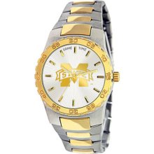Mississippi State Bulldogs Executive Style Stainless Steel Watch W/gold Bezel