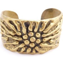 Modernist / Brutalist Brass Cuff Bracelet