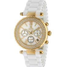 Momentus Ceramic White Gold Ion Swarovski Chronograph Women's Watch Tc126g-09cd