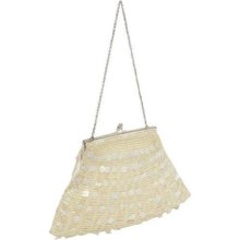 Moyna Handbags Framed Beaded Evening Clutch Ivory