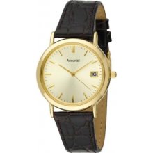 MS706G Accurist Mens Gold Black Watch