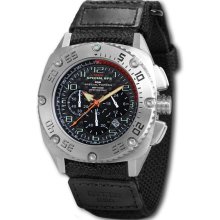 MTM Special Ops Mens Patriot Stainless Watch - Black Nylon Strap - Carbon Fiber Dial - MTM-PSBB