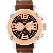 Mulco Mw2-6263-033 Stainless Steel Chronograph Mwatch Brown Dial Quartz Watch