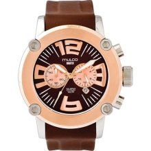 Mulco Stainless Steel Chronograph atch Collection Brown Dial Silver
