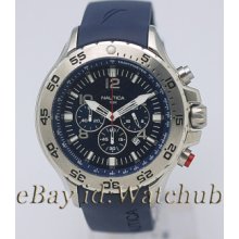 Nautica Mens S.w.a.t Blue Nst Chronograph Tachymeter 330ft /100m Watch N14555g