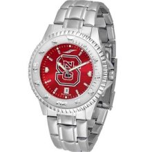 NCSU NC State Wolfpack Men's Stainless Steel Dress Watch