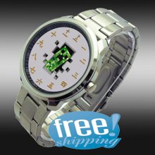 New 2013 Minecraft Creeper wellcom back by sport metal watch