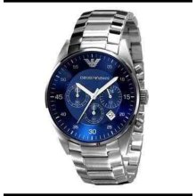 New Emporio Armani Mens Stylish Blue Chronograph Watch Ar5860