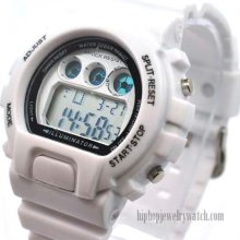 NEW FASHION GIFT NYC AUTO DIGITAL WHITE WATCH W WHITE BAND DW102W