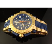 New Mens Invicta Reserve 18 K Gold Plated Ocean Hawk Swiss Chrono W 2 Tone Band