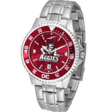 New Mexico State Aggies Competitor AnoChrome Men's Watch with Steel Band and Colored Bezel