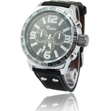 New Simple Design PU Leather Band Quartz Movement Wrist Watch - Black - Black - Stainless Steel - 4