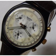 New Swatch Men's Silver Swiss Made Quartz Chronograph Watch