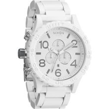 Nixon 51-30 Chronograph White Dial White PVD Mens Watch A0831255