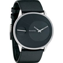 Nixon Ladies Rayna Stainless Steel Case Leather Bracelet Black Tone Dial A186-000