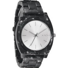 Nixon Ladies Time Teller Black Plastic Resin Case and Bracelet Silver Dial A327-039