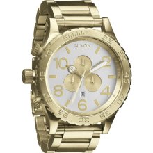 Nixon Mens 51-30 Chrono Stainless Watch - Gold Bracelet - Champagne Dial - A083 1219