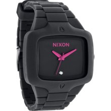 Nixon Rubber Player Watch - All Black / Pink