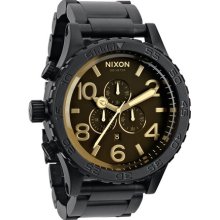 Nixon 'The 51-30 Chrono' Watch Matte Black/ Orange Tint