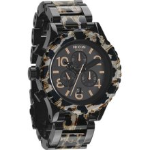 Nixon Watches 4220 Chrono, Color: All Black/Leopard, Size: One Size