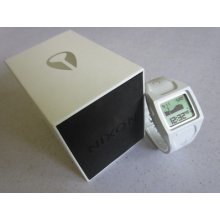 Nixon Wrist Watch The Lodown All White Unisex Chrono Light Tide Alarm W/ Box