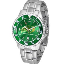 North Dakota State Bison Competitor AnoChrome Men's Watch with Steel Band and Colored Bezel
