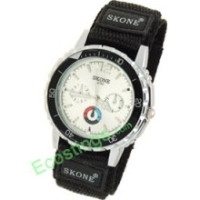 Novelty Dual Nylon Band Night Vision Hands Sports Water Resistant Men's Wrist Watch
