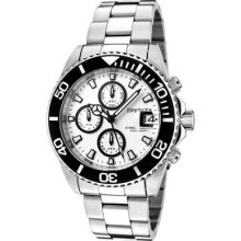 Nvicta Watch 1007 Men's Pro Diver Chronograph White Dial Stainless Steel