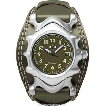 Oakley Men's Saddleback - Olive Green Dial - Olive Green Leather Strap 10-178