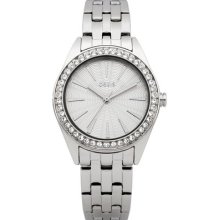 Oasis Ladies Quartz Watch With Silver Dial Analogue Display And Silver Bracelet B1196