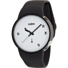 ODM Unisex Studio Analog Stainless Watch - Black Rubber Strap - White Dial - DD134-02