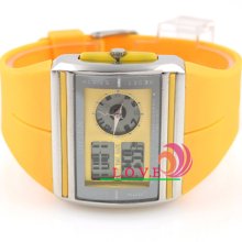 Ohsen Alarm Analog Digital Backlight Date Quartz Waterproof Womens Wrist Watch