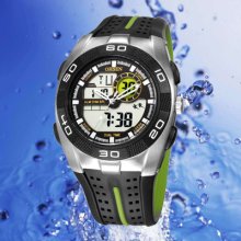 Ohsen Alarm Waterproof Digital & Analog 12/24h Quartz Sport Mens Watch