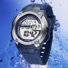 Ohsen Waterproof 7 Colors Backlight Digital Alarm Boys Mens Sport Watch As Gift