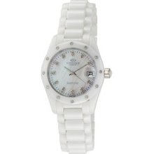 Oniss Women's Watch Diamond White Ceramic Sapphire Mop Dial Oniss On601 L