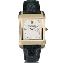 OU Men's Swiss Watch - Gold Quad w/ Leather Strap