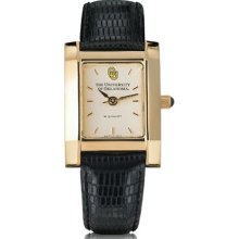 OU Women's Swiss Watch - Gold Quad w/ Leather Strap