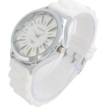 Over Size Dial Silicone Unisex Men Women Quartz Stainless Steel Wrist Watch