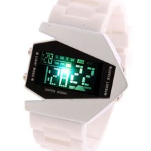 Oversized Light Digital Sport Bomber Aircraft Mens Silicone Date Wrist Watch Fj