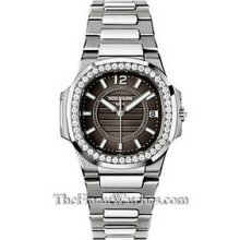 Patek Philippe Ladies Nautilus White Gold Diamond Watch 7010/1G