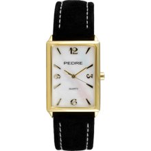 Pedre Watch with Black Suede Strap and Mother of Pearl Dial
