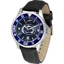 Penn State Nittany Lions Competitor AnoChrome Men's Watch with Nylon/Leather Band and Colored Bezel