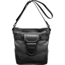 Perlina Percy Leather Crossbody Bucket Bag - Black - One Size